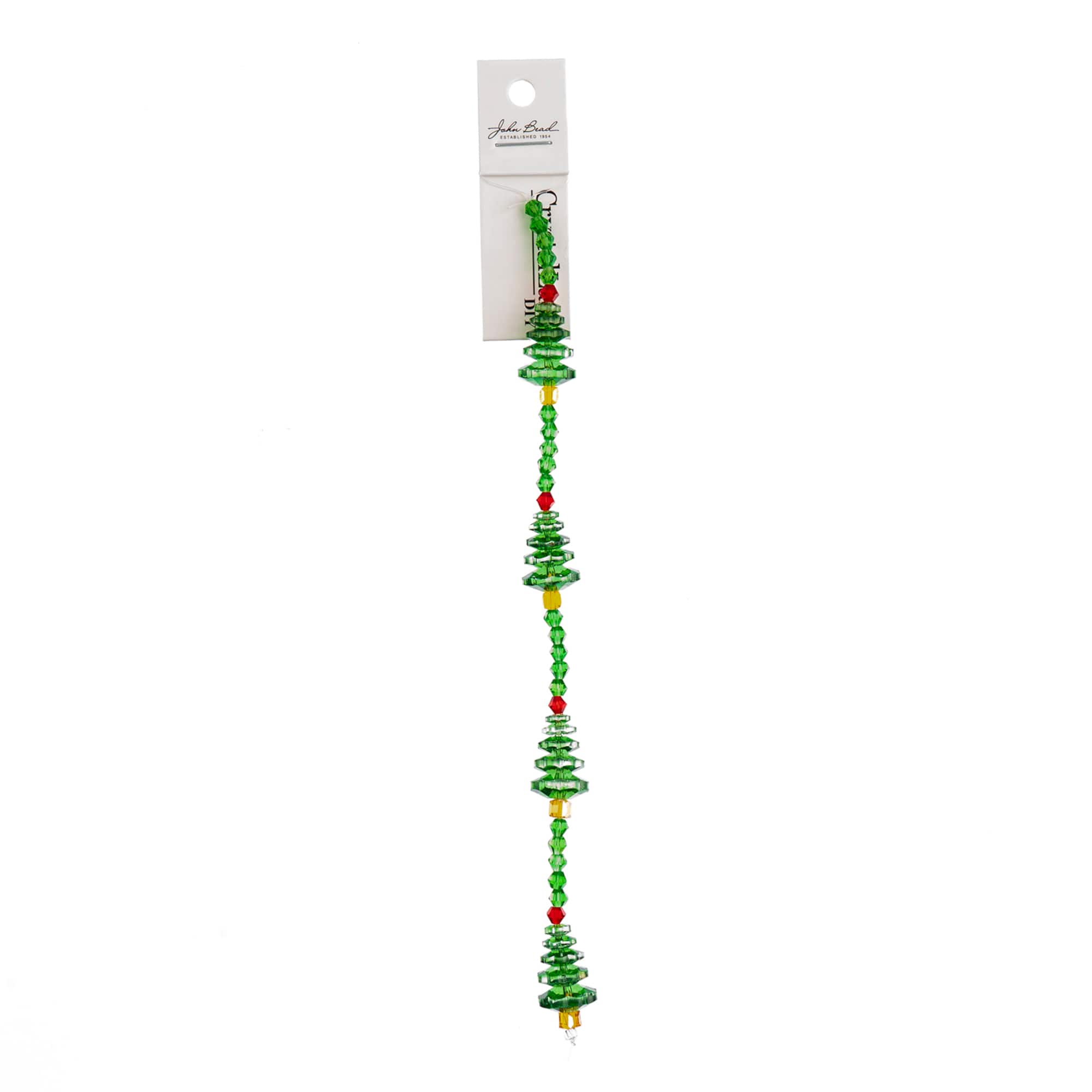 Crystal Lane DIY 7" Green Christmas Tree Designer Holiday Glass Bead Strand